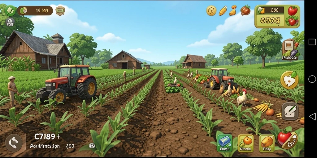 Gameplay menarik dan seru di C789 dengan aktivitas pertanian yang menantang.