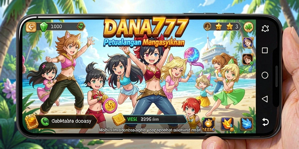 Screenshot DANA777 menampilkan pertarungan karakter anime yang seru.