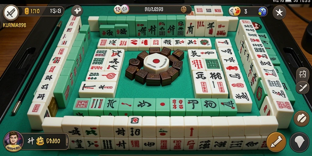 Tampilan gameplay KURNIA898 yang menarik dan penuh strategi Mahjong.