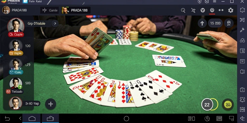 Screenshot permainan PRADA188 menampilkan suasana seru Gaple.