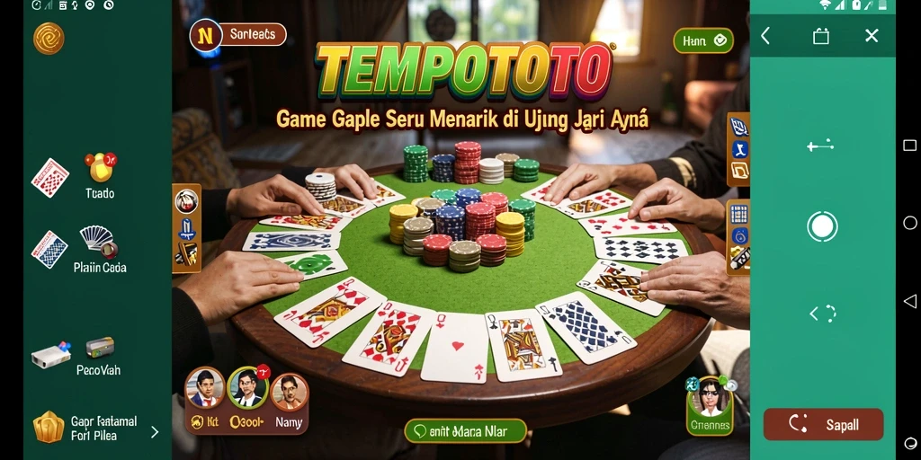 Tampilan gameplay seru di TEMPOTOTO, game Gaple yang menarik.