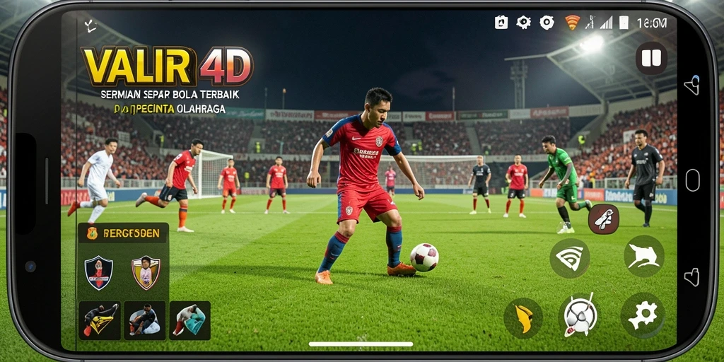 Tangkapan layar gameplay seru dari VALIR4D di lapangan sepak bola.