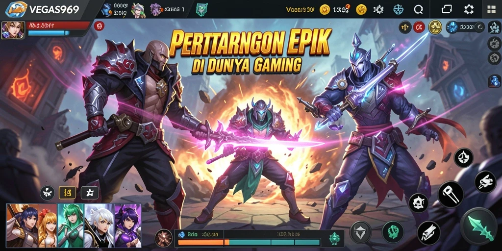 Gameplay dinamika dan seru dalam VEGAS969 dengan pertarungan karakter.